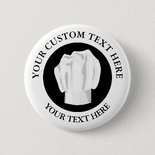 Bakery Chef Hat Custom Text Logo Icon 6 Cm Round Badge