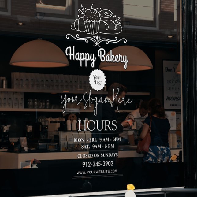 Bakery Chef Opening Hours Transparent Logo (Bakery Chef Opening Hours Transparent Logo Window Cling)