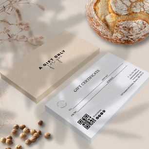 Bakery Chef Qr Code Bold Font Logo Gift Certificat