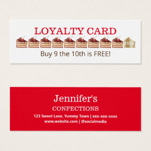 Bakery Chocolate Cake Loyalty Coupon Card