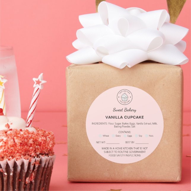 Bakery Cottage Food Law Business Sticker (Party)