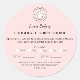 Bakery Cottage Food Law Cookies Classic Round Sticker