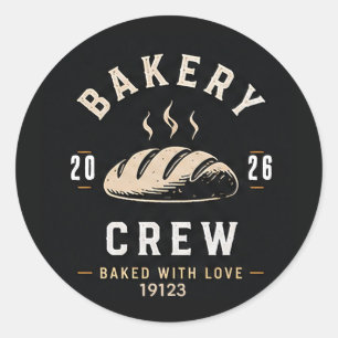 🥖 Bakery Crew Staff Uniform Logo 🥖 Classic Round Sticker