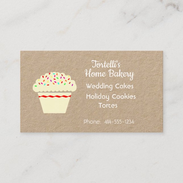 Bakery Cupcake Business Card (Front)