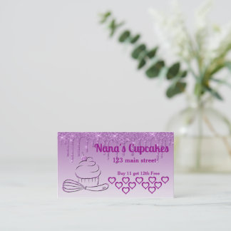 Bakery Cupcake Business Loyalty Punch Card