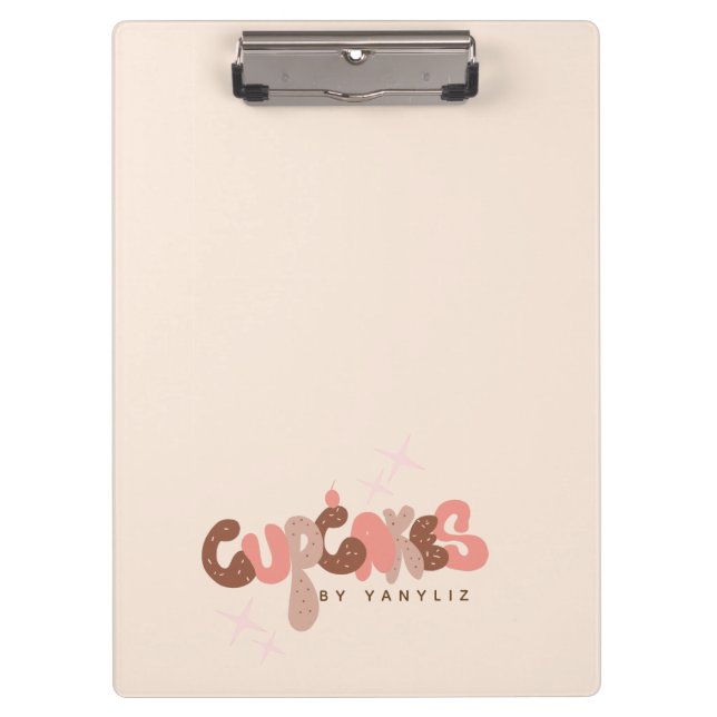 Bakery  Cupcake Hand Lettering  Business       Clipboard (Front)