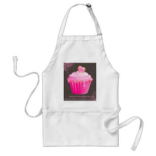 Bakery Cupcake Pastry Chef Pink Heart Floral Standard Apron