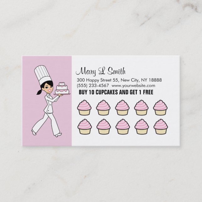 Bakery / Cupcake Rewards Card - Customisable (Front)