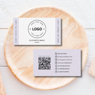 Bakery Custom Logo QR Code Lavender Business Card