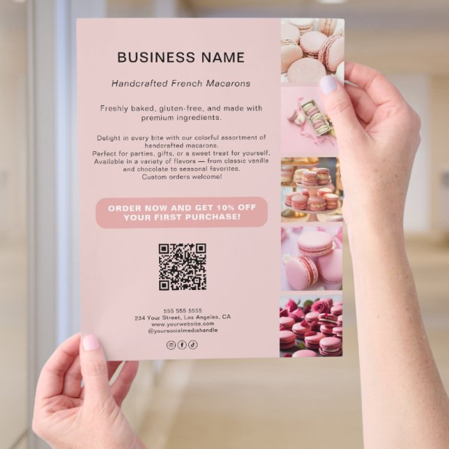 Bakery Custom Photo QR Social Media Business Flyer (Bakery Custom Photo QR Social Media Business Flyer)