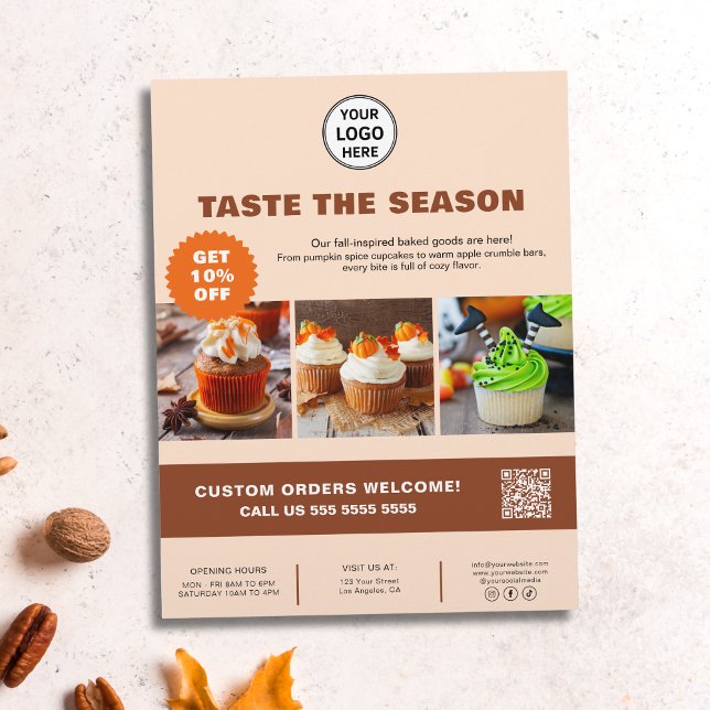 Bakery Custom Photo Seasonal Business Flyer (Bakery Custom Photo Seasonal Business Flyer)