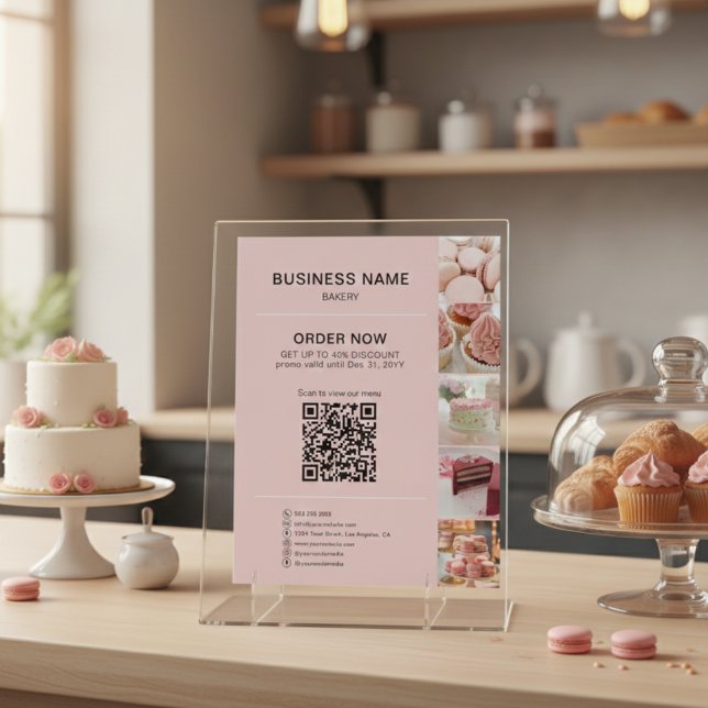 Bakery Custom Photo Social Media QR Flyer (Bakery Custom Photo Social Media QR Flyer)
