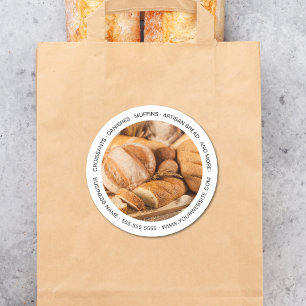 Bakery Custom Photo White Classic Round Sticker