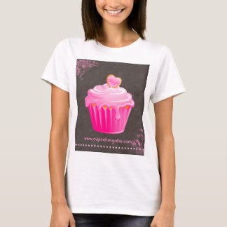 Bakery Cute Cupcake Floral Heart Pink Icing T-Shirt