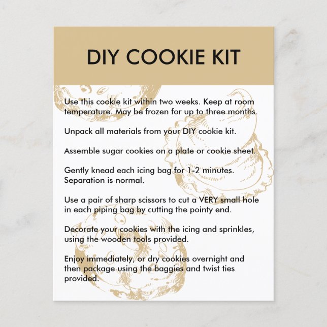 Bakery diy cookie kit instructions simple (Front)
