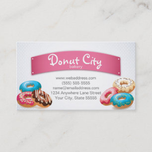 Bakery Doughnut Business Card Design Template