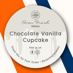 Bakery Drip Thank You Baked Goods Grey Classic Round Sticker