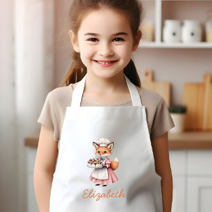 Bakery Fox Cute Personalized Kids Apron