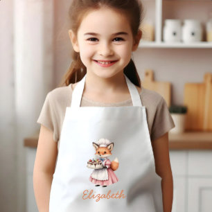 Bakery Fox Cute Personalized Kids Apron