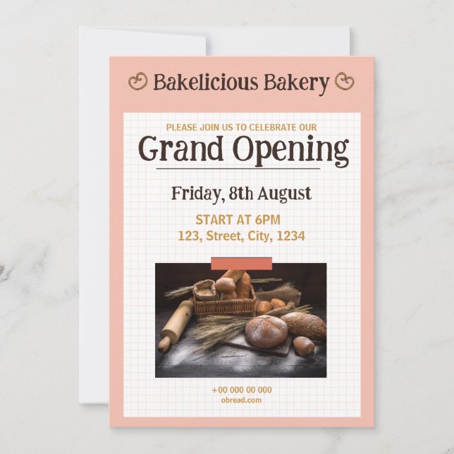 bakery grand opening invitation (Front)