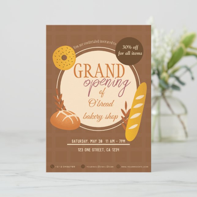 bakery grand opening invitation ⭐⭐⭐⭐⭐(8.13k) (Standing Front)