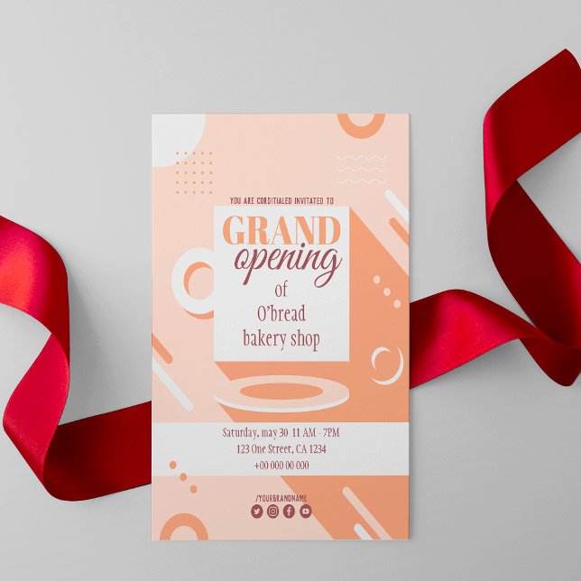 bakery grand opening invitation ⭐⭐⭐⭐⭐(8.13k) (Creator Uploaded)