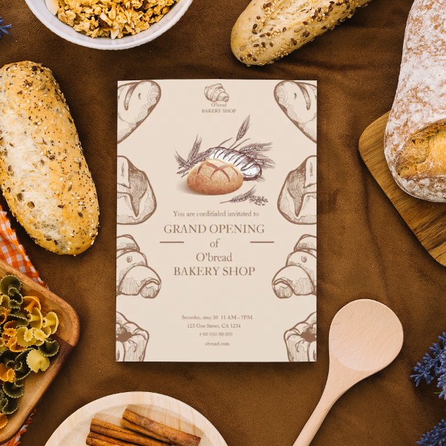 bakery grand opening invitation ⭐⭐⭐⭐⭐(8.13k) (RAZACLO STORE)