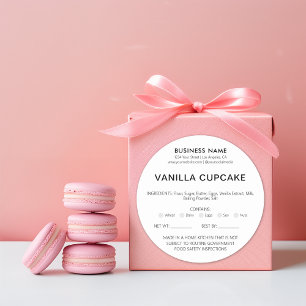 Bakery Home Allergy Legal License Classic Round Sticker