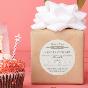 Bakery Home Allergy Legal License Rolling Pin Classic Round Sticker