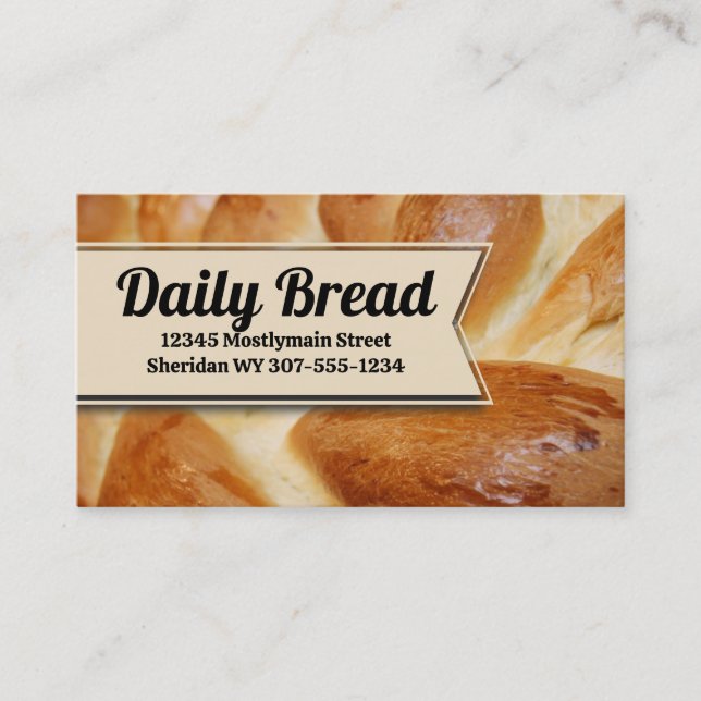 Bakery homemade braided bread baking business card (Front)