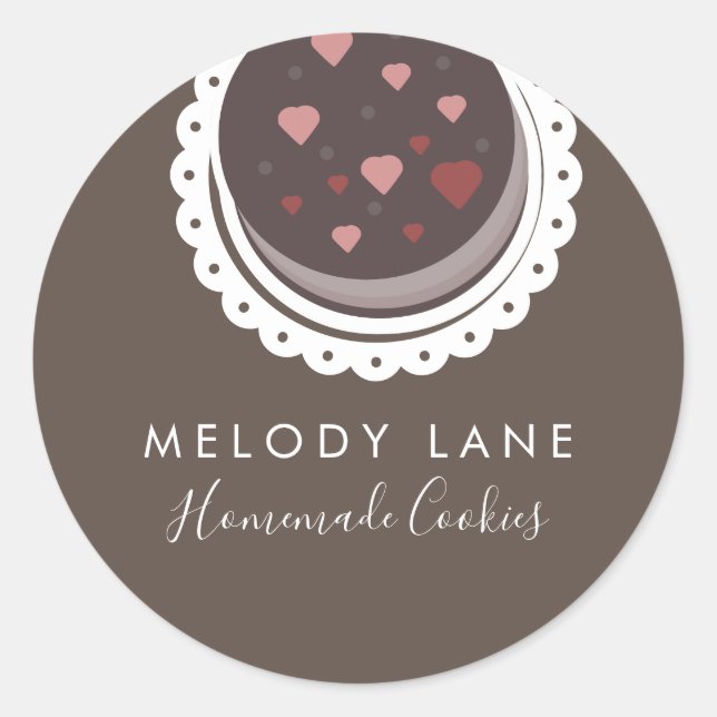 Bakery Homemade Cookies Biscuits Dolly Drawn Class Classic Round Sticker (Front)