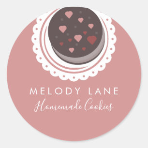 Bakery Homemade Cookies Biscuits Dolly Drawn Classic Round Sticker