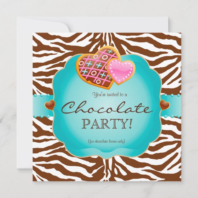 Bakery Invitation Chocolate Cookies blue (Front)