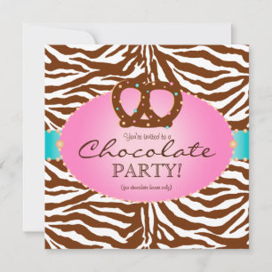 Bakery Invitation Chocolate Pretzel blue