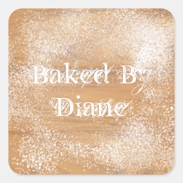 Bakery Label Flour on Cutting Board (Front)