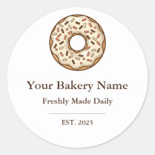 Bakery Logo Sticker - Custom Donut Icon Design