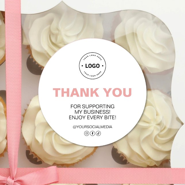 Bakery Logo Thank You   Classic Round Sticker (Bakery Logo Thank You Classic Round Sticker)