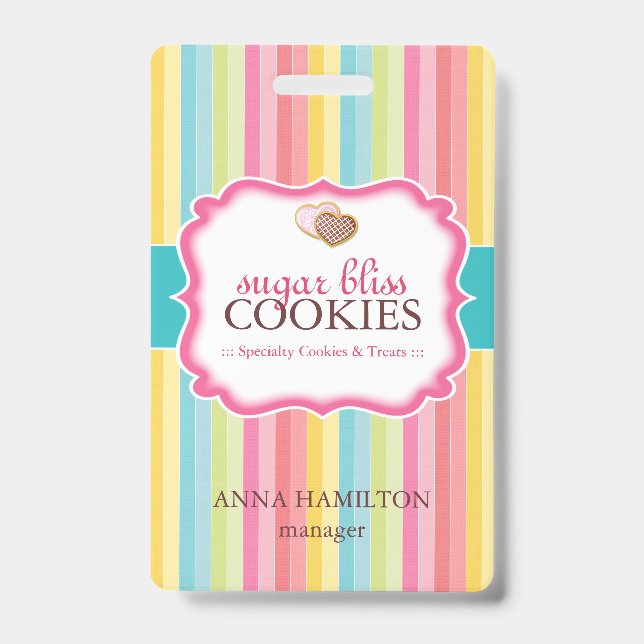 Bakery Manager Employee Badge ID Badge (Front)