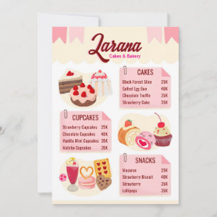 Bakery Menu Card
