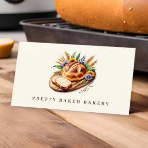 Bakery Modern Watercolor Bread  Business Card