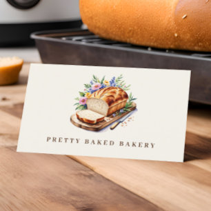 Bakery Modern Watercolor Bread  Business Card