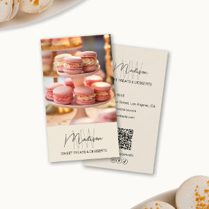 Bakery Monogram Logo Beige Business Card