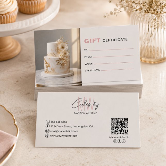 Bakery Monogram Logo Business Gift Certificate (Bakery Monogram Logo Business Gift Certificate)
