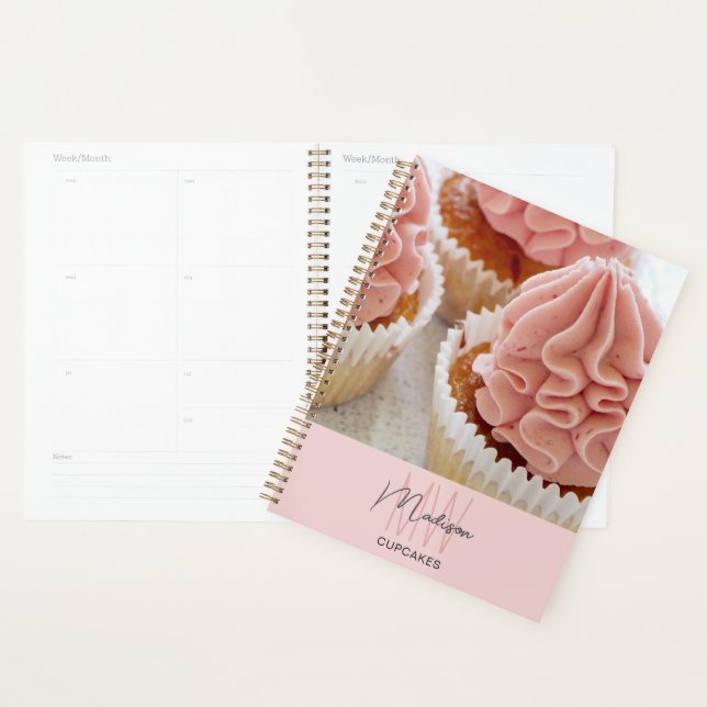 Bakery Monogram Logo Photo Pink Planner (Display)