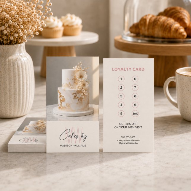 Bakery Monogram Logo Professional Business  Loyalty Card (Bakery Monogram Logo Professional Business Loyalty Card)