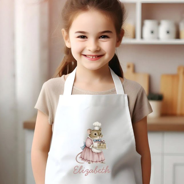 Bakery Mouse Cute Personalised Kids Apron (Creator Uploaded)