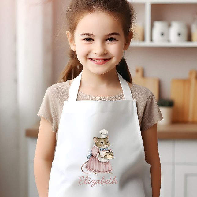 Bakery Mouse Cute Personalized Kids Apron (Creator Uploaded)