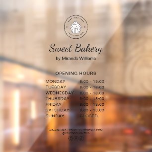 Bakery Opening Hours Custom Logo Business