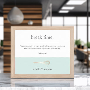 Bakery or Caterer Breakroom/Kitchen Covid Safety Poster