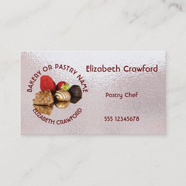 Bakery Or Pastry Sweets Cake Shop With Your Name Business Card (Front)